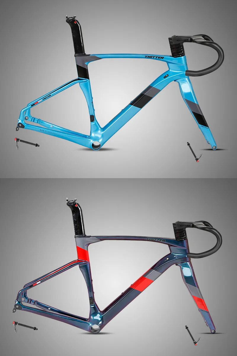 TWITTER XC carbon fiber road bike frame disc brake 700C barrel pumping 12*142mm Carbon T900 carbon gravel bike carbon frame