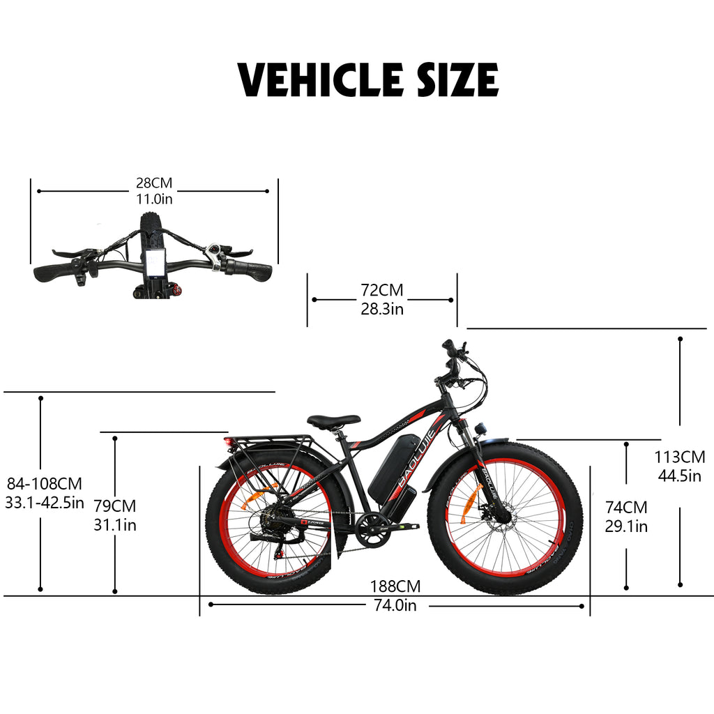 Baolujie Hot Sale Electric Mountain Bike: 26 Inch Fat Tire Ebike with 48V750W Power and LCD Display