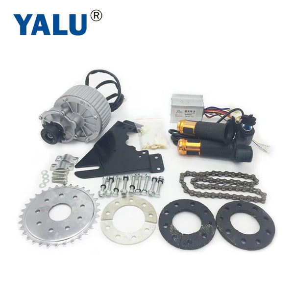 24/36V 250W Left Chain Drive Rear Mountain Bicycle Conversion Motor Kit with 12T L-eft faster Black Freewheel Brushed Gear Motor