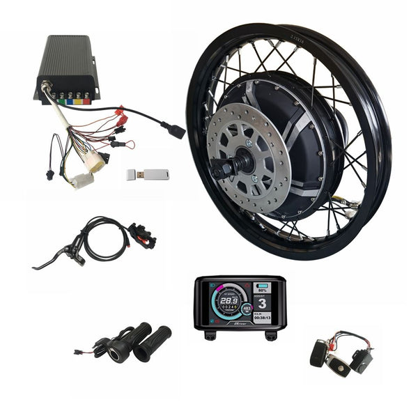 Extreme 12000W Ebike Conversion Kit - Top Speed Brushless Spoke Rear Hub Motor with Programmable Controller for 17-21 Inch Wheels