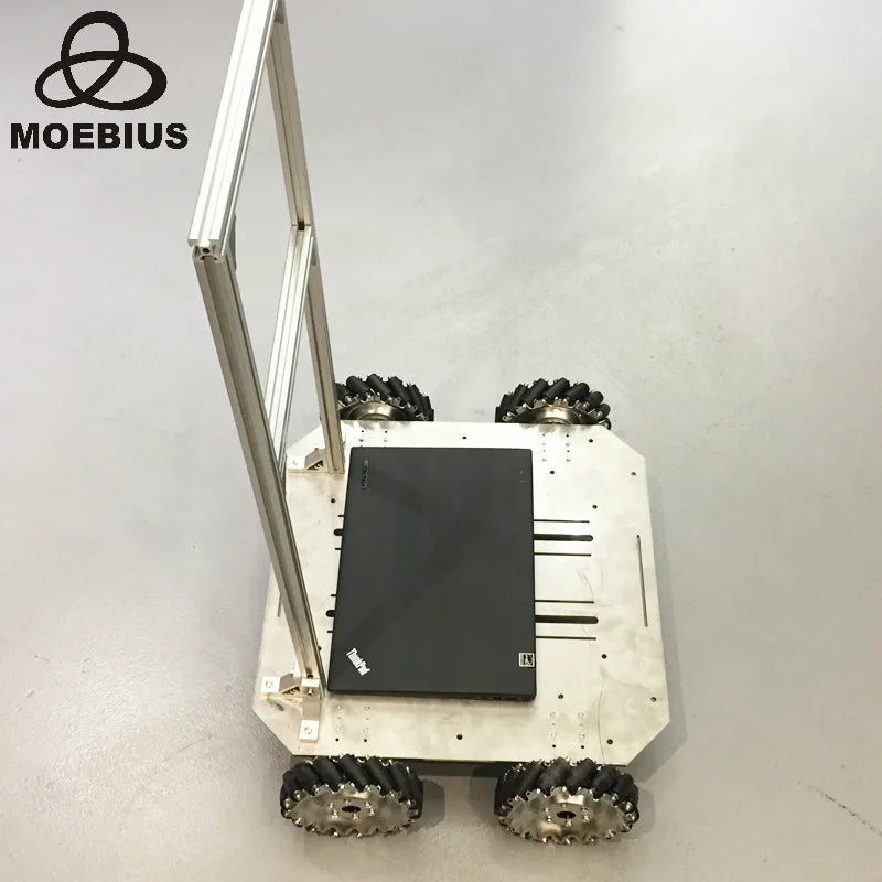 70kg Heavy-Duty Mecanum Wheel Trolley Omnidirectional Wheel Mobile Robot Metal Chassis for Research
