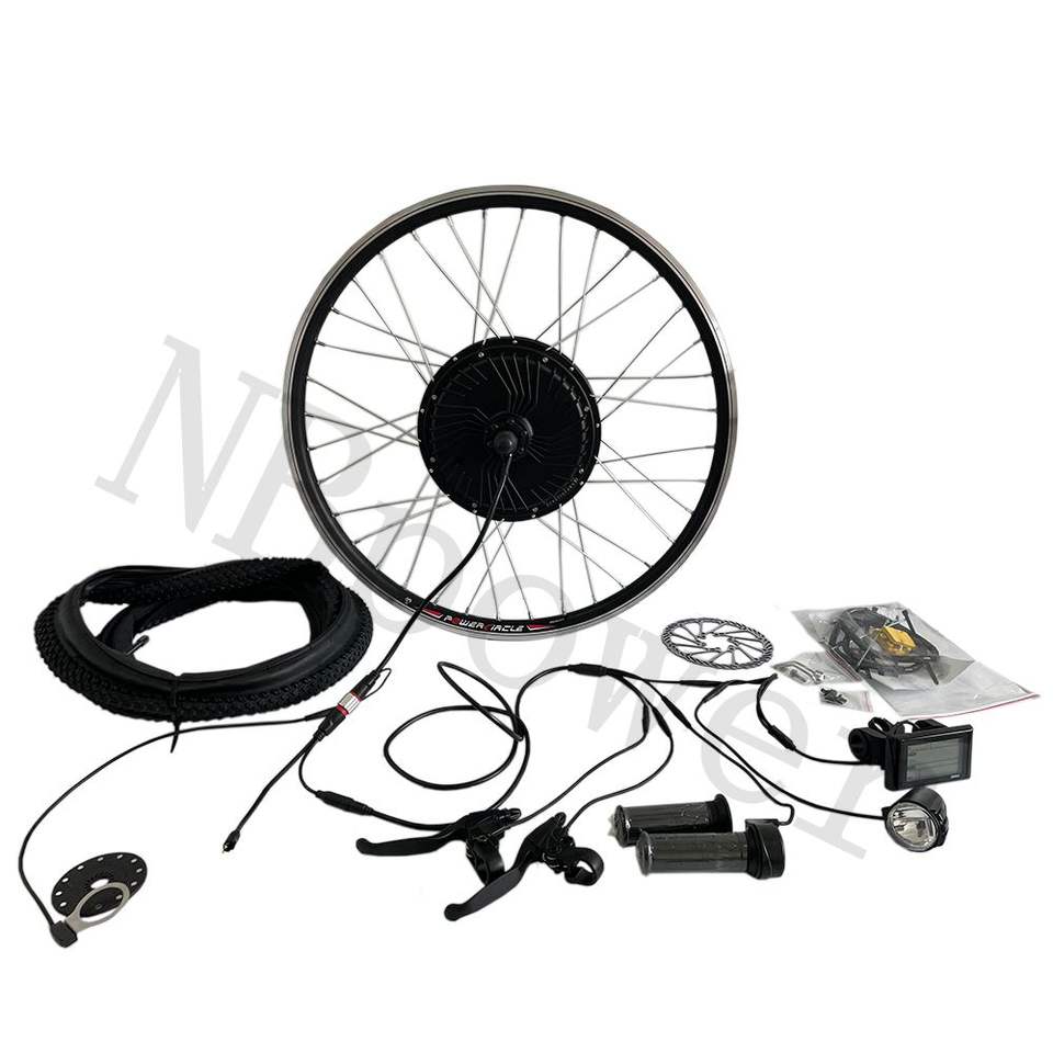 48V 1000W Electric Bike Conversion Kit - Brushless Non-Gear Hub Motor Built in  Smart Controller and Optional Battery