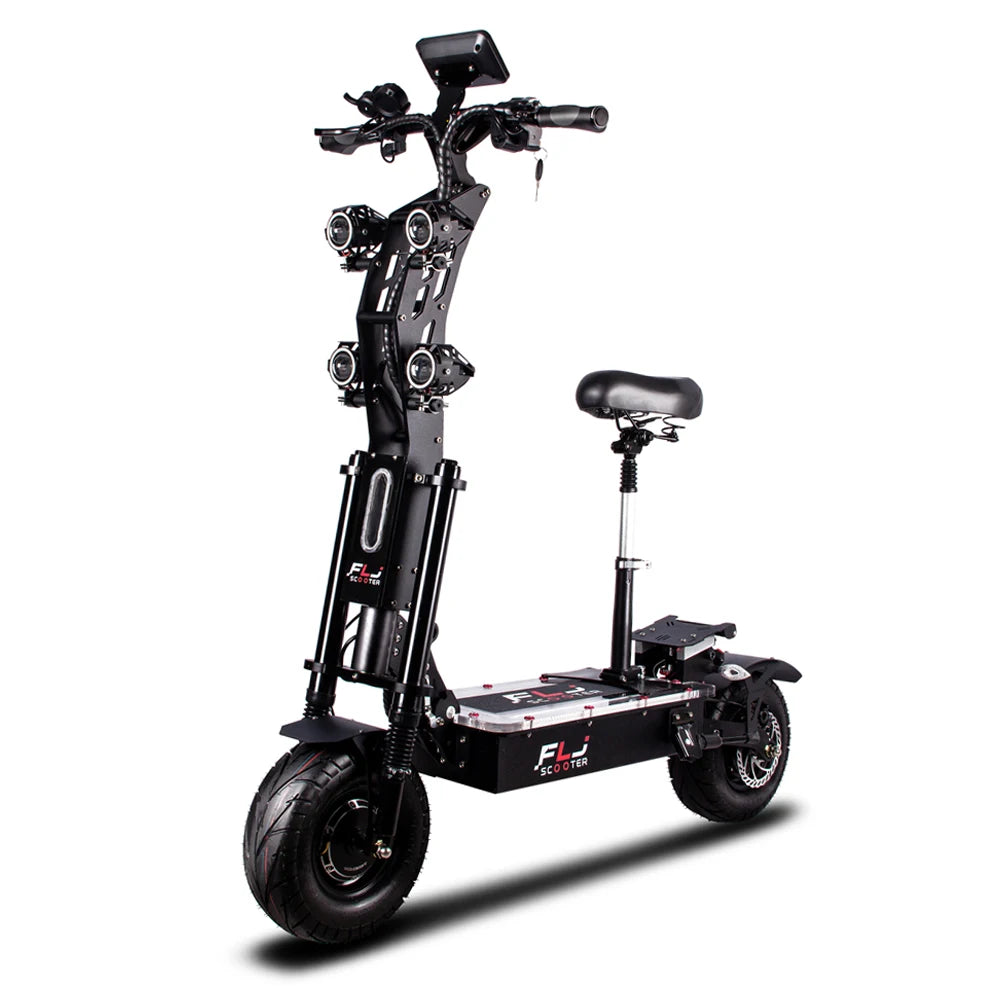FLJ 72V 8000W 13inch fat wheel E Scooter with 90-130kms range 90km/h speed dual motor big wheel e bike led Electric Scooter
