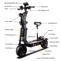 FLJ Upgraded 8000W 13inch fat wheel 72V Electric Scooter with 90-130kms range dual motor big wheel e bike adults E Scooter