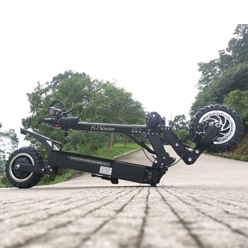Super Offer  FLJ Upgrade T112 Electric Scooter 60V 5600W Foldable adults kick scooter