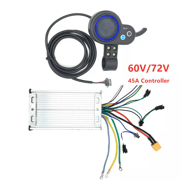 ZB 60V/72V 45A Controller Display Accelerator for Dual engines 3200w5600w 6000w 7000W electric kickscooter main mother board PCB