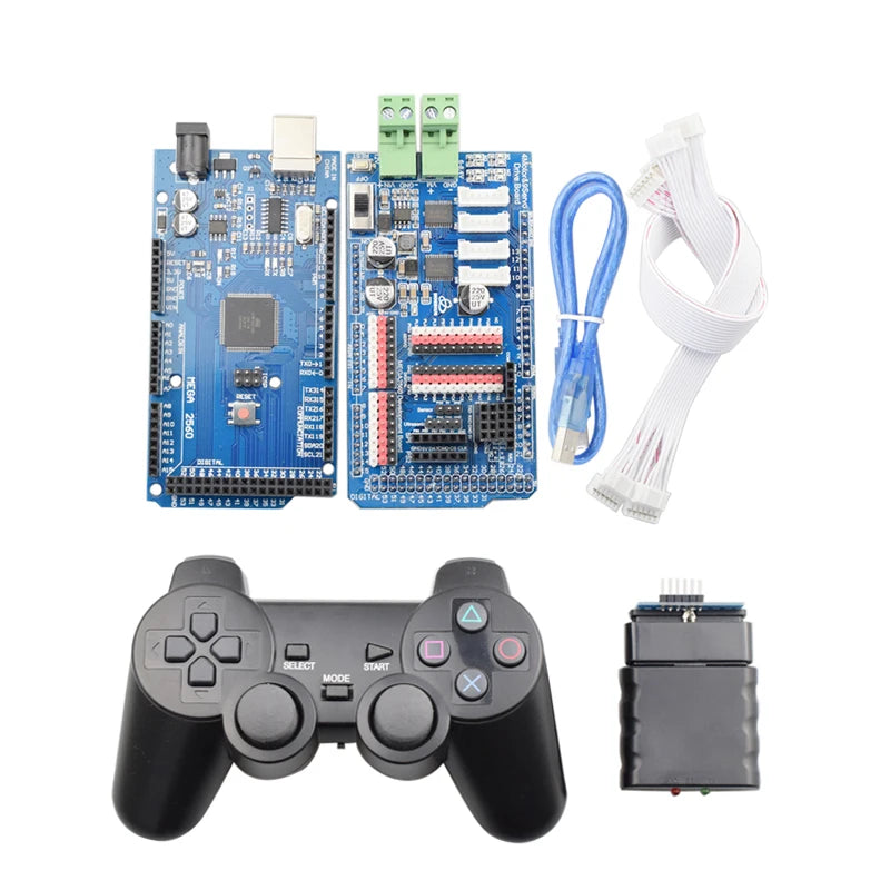 PS2 Controller+ Mega2560 Board+ 4 Motor 9 Servo PID Closed Loop Contro ...