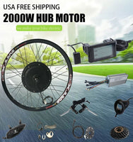 2000W Electric Bike Conversion Kit - Brushless Non-Gear Hub Motor with LCD Display and PAS for 16-28 Inch Wheels Ebike Conversion Kit