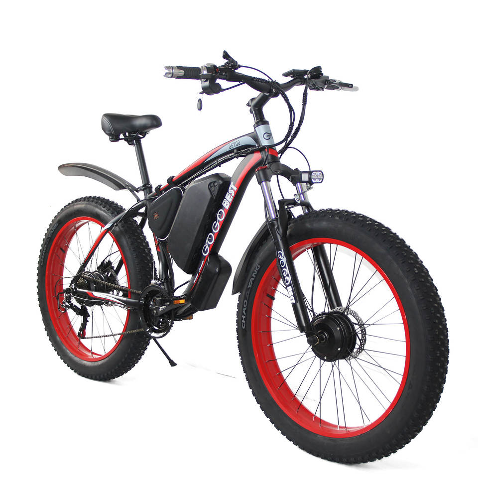 GOGOBEST GF700 Dual Motor Electric Mountain Bike&nbsp; 26 Inch 1000W Fat Tire E-Bike with Hydraulic Disc Brake for Snow, Beach
