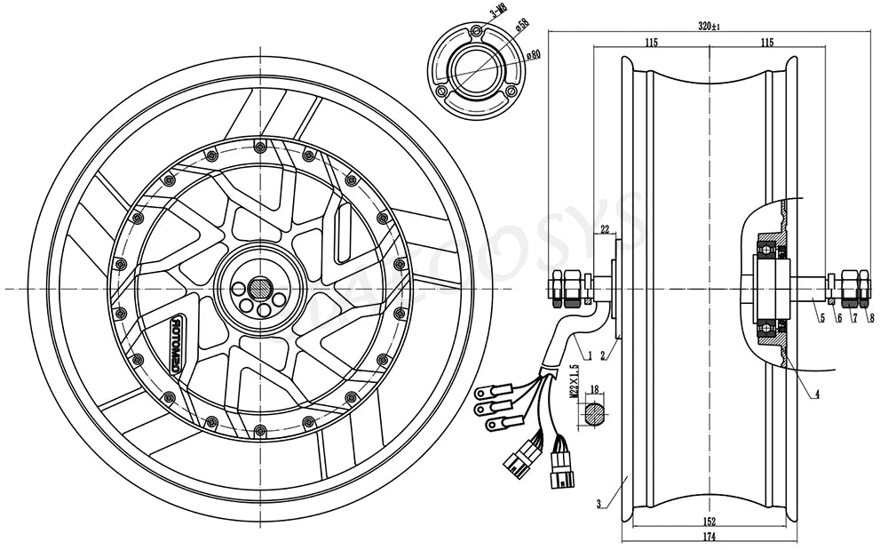 QSMOTOR 17X6.0inch 12000W V4 96V 157kph hub Motor with ND96850 Far Driver Controller for Electric Motorcycle