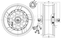 SiAECOSYS 17X6.0inch 12000W V4 96V 157kph hub Motor with ND96850 Far Driver Controller for Electric Motorcycle