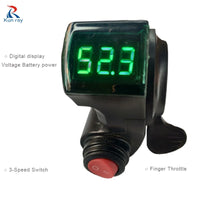 E Bike Thumb Throttle 12V/24V/36V/48V/60V/72V LCD Digital Battery Voltage Display Electric Scooter Finger Throttle Multifunction