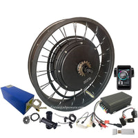 High-Powered 3000W Fat Tire Ebike Kit - Brushless Non-Gear Hub Motor with LCD Display and Bluetooth Connectivity for 20-26 Inch Wheels