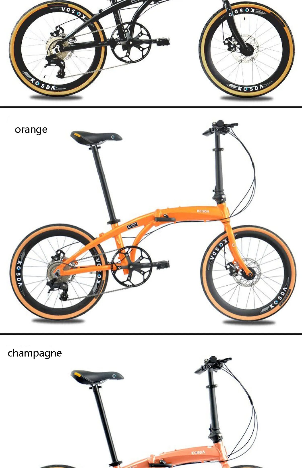 Road bike KOSDA 20-inch aluminum plating color ultra light folding bicycle 8-10 speed change system Kosda brand road bicycle
