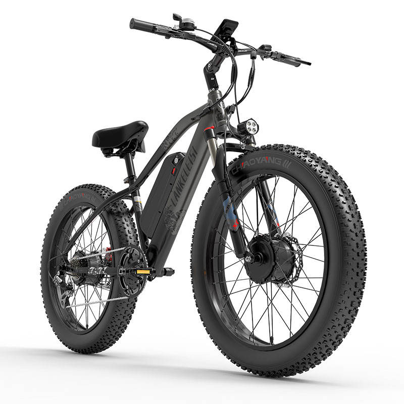 LANKELEISI MG740 PLUS 26 Inch Fat Tire Electric Dirt Bike 2000W Dual Drive Electric Mountain Bike with 48V 17.5Ah Lithium Battery for Off-Road Adventures