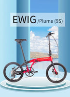 EWIG New Design 9 Speed Foldable City Bicycle Road Folding Bike 20 Inch Aluminum Alloy Bike