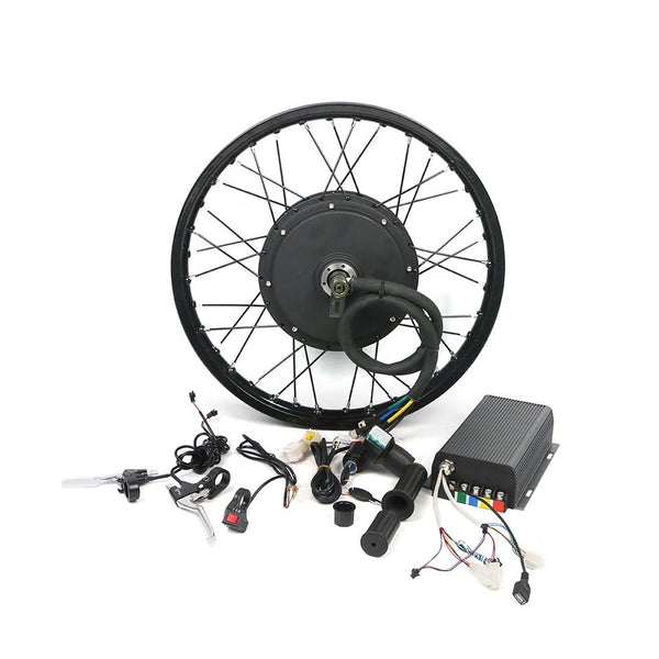 Efficient 5000W Electric Bike Conversion Kit - Gearless Brushless Hub Motor with Optional TFT Display for Motorcycle and Bicycle Wheels