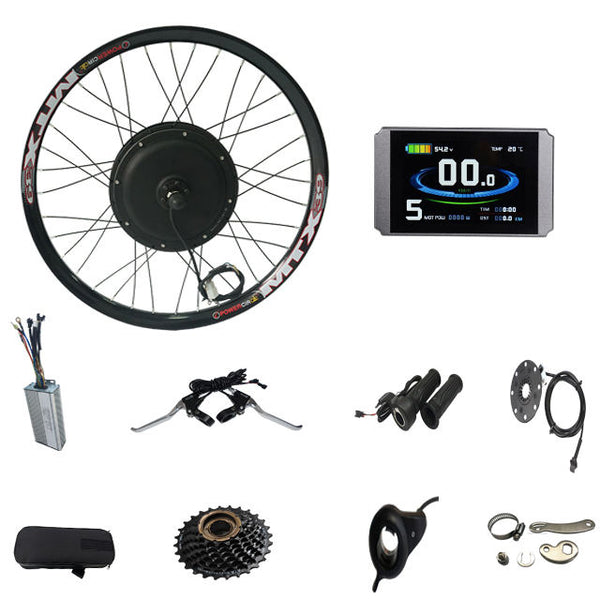 Efficient 2000W Electric Bike Conversion Kit - Powerful Brushless Hub Motor and Smart Controller for Front or Rear Wheel Ebike Conversion