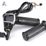 Wuxing Electric Scooter Throttle For Electric Bike Ebike Throttle Thumb Motorcycle Grip Display ON-OFF Key Lock Bike Handbar