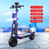 FLJ Upgraded 8000W 13inch fat wheel 72V Electric Scooter with 90-130kms range dual motor big wheel e bike adults E Scooter