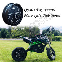 QSMOTOR 12inch 3000W 72V 90kph Hub Motor with SIAYQ72120 controller and kits for Electric Motorbike