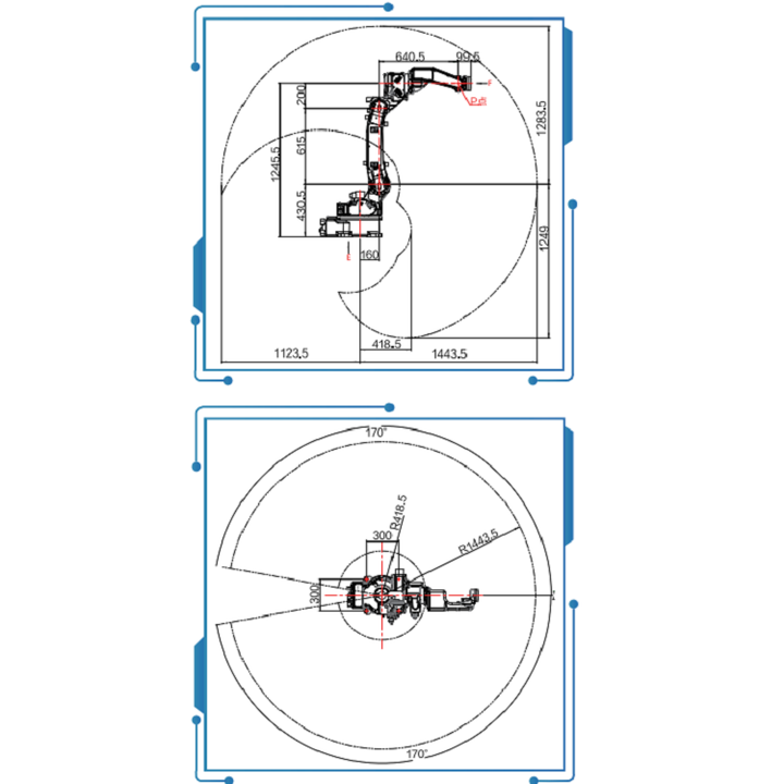 6 axis robot china mig welding robot GBS6-C2080 arms robotic With welding torch and 2 AXIS welding positioner