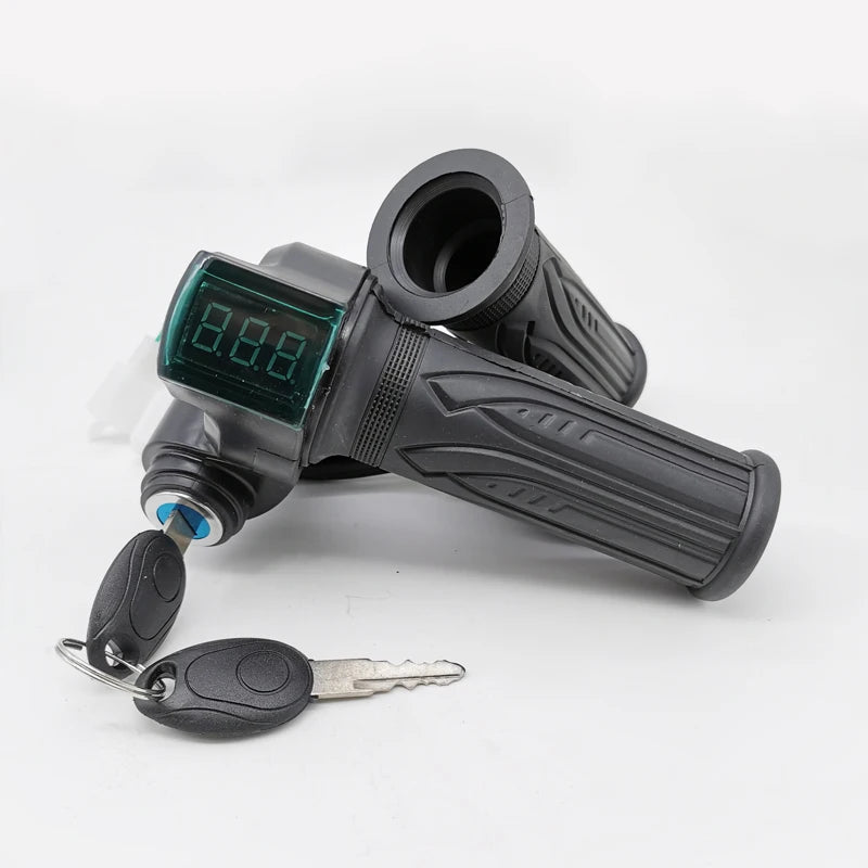 12-99V Battery Voltage Indicator Digital Ebike Twist Throttle with Key Switch for electric scooter tricycle bicycle MTB ATV part