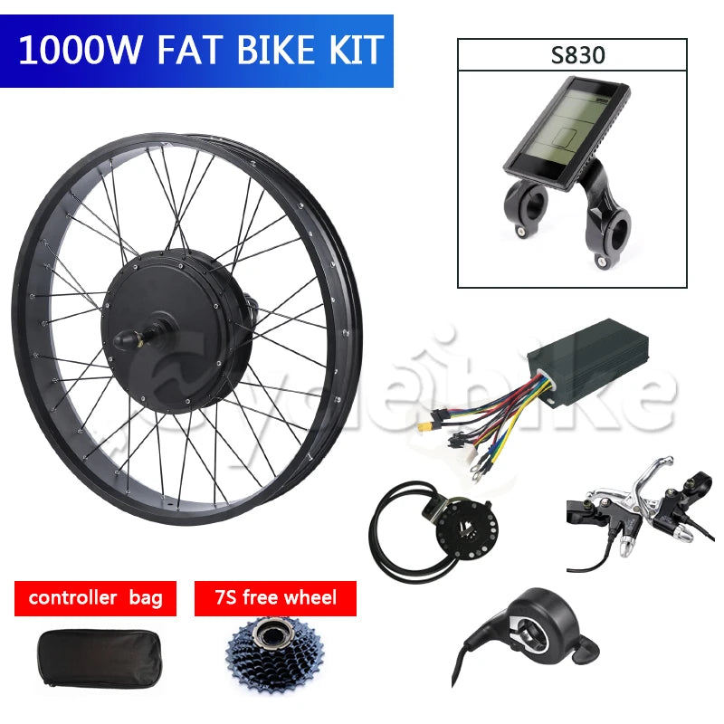Electric Snowmobile Conversion Kit 48V 1000W MTB Road Bike Front/Rear