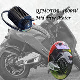 QS 10inch Rim 1000W Mid Drive Motor Assembly Kits with EM50SP Controller 72V 55KPH for Electric Scooter