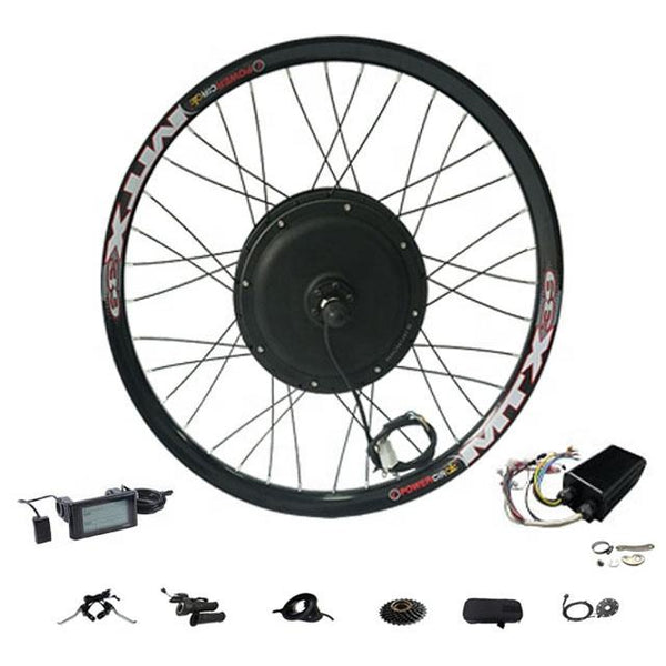 2000W Electric Bike Conversion Kit - Brushless Non-Gear Hub Motor with LCD Display and PAS for 16-28 Inch Wheels Ebike Conversion Kit