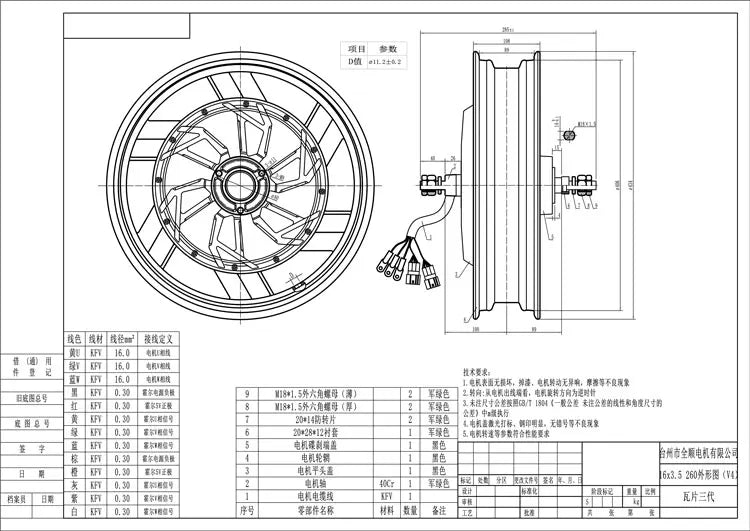 QS 16inch 1.5kW V1.12 version 30H 72V60KPH In-Wheel Hub Motor for Electric Motorcycle