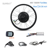 50-55km/h Fat Bike 48V 1500W Electric Motor Wheel 20" 26" 35A Rear Fatbike Snow Wheel KT BLDC Controller LED LCD Conversiom Kit