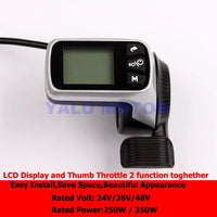 24V/36/V48V 250W/350W WUXING LCD Display Thumb Throttle With Brushless DC Controller 2 in 1 Kit for DIY Electric Bicycle Scooter