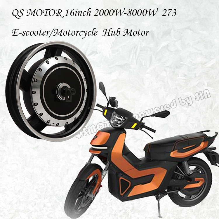 QS 16inch 1.5kW V1.12 version 30H 72V60KPH In-Wheel Hub Motor for Electric Motorcycle
