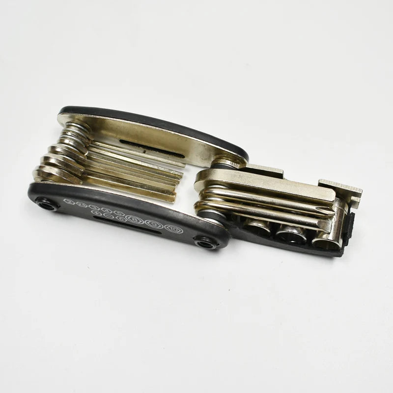 Self-propelled mountain bike multi-function tool hex wrench flat wrench spoke wrench socket wrench screwdriver