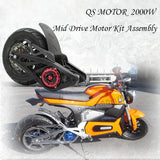 QSMOTOR 120 2kW 72V60KPH PMSM Mid Drive Motor Sprocket and Belt Type