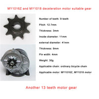 9 Tooth Sprocket For Electric Bike Motor MY1016Z Unitemotor MY1018 Original 9T Sprocket Electric Scooter Engine Sprocket For 410