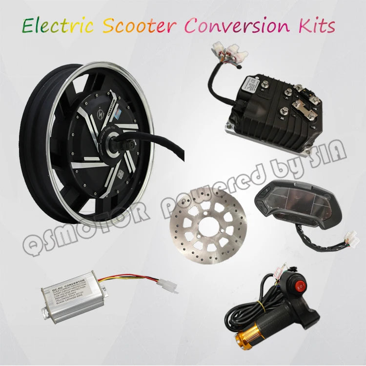 QS 16inch 1.5kW V1.12 version 30H 72V60KPH In-Wheel Hub Motor for Electric Motorcycle