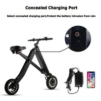 Adult Mini Folding Electric Scooter 2 wheel Easy Foldable E-bike Lithium Battery Scooter 6.6AH Endurance 23km Smart Skate Board