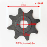 #410 8T/9T/11T Electric GoKart Scooter Sprocket Gear for Engine Chain Drive Razor MX500 Dirt Rocket Bike DC Motor MY1020 Pinion