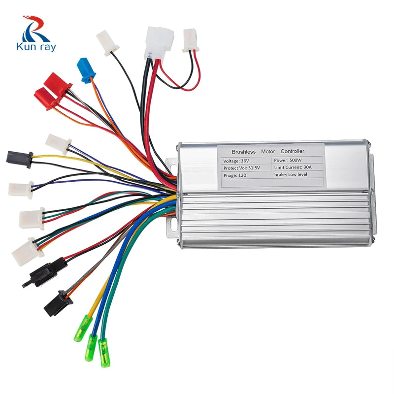 YK89S Brushless DC Motor Controller 36V/48V 500W 26A Electric Bike Scooter Bicycle Part 120 Degree With Hall Reverse