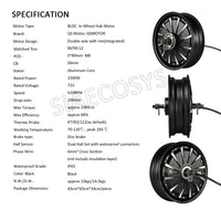 SiAECOSYS QSMOTOR 12inch 1500W 72V/48V 55kph Hub Motor with EM50SP Controller and Kits for Electric Scooter