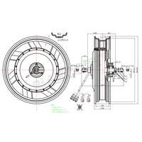 QSMOTOR High power 17*3.5inch 2kW 2000w 28H V2 Electric Scooter Hub Motor