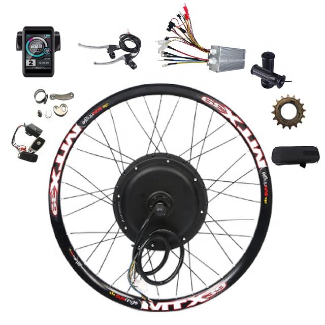 High-Powered 3000W Electric Bike Conversion Kit - Gearless Brushless Hub Motor with LCD Display for 24-28 Inch MTX Wheels Ebike Kit 72V 3000W