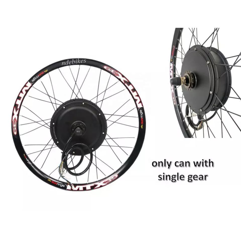High-Powered 3000W Electric Bike Conversion Kit - Gearless Brushless Hub Motor with LCD Display for 24-28 Inch MTX Wheels Ebike Kit 72V 3000W