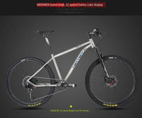 TWITTER'S NEW TITANIUM MOUNTAIN BIKE SRAM-XX1-12 SPEED MID-SET DT BARREL SHAFT 27.5/29 inch bike biking mountain bikes bikes