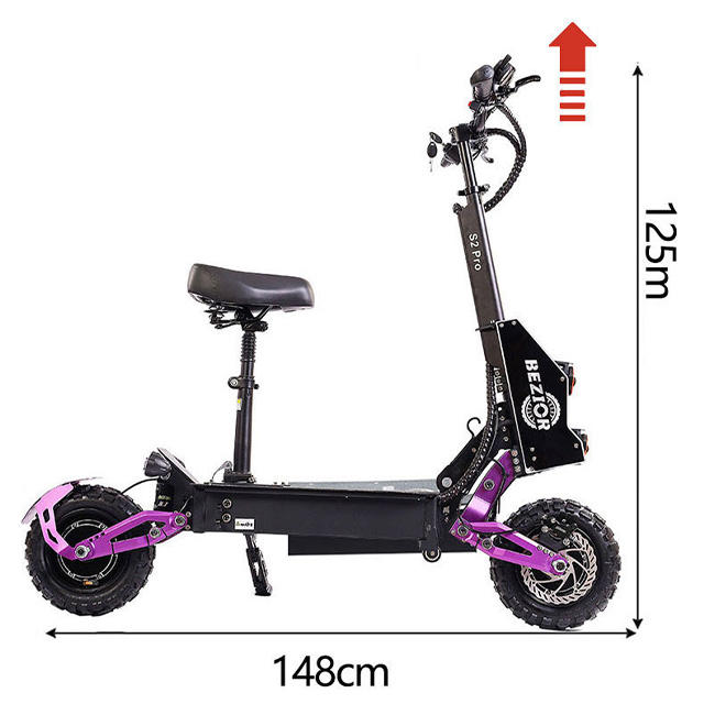 BEZIOR S2 Pro Electric Scooter - 1200W Dual Motor, 60V 20.8Ah Battery, Foldable E-Motorcycle with 10.0*2.25 Inch Off-Road Tires&nbsp;Foldable Electric Scooter