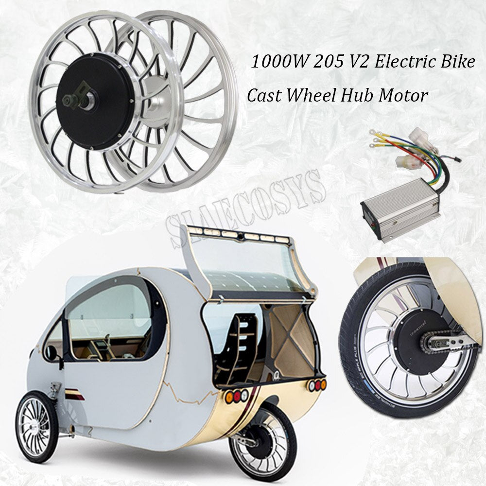 QSMOTOR 20X2.125inch 1000W 205 V2 Electric Bike Cast Wheel Hub Motor With KLS4812S For Electric Bicycles Solar Tricycle