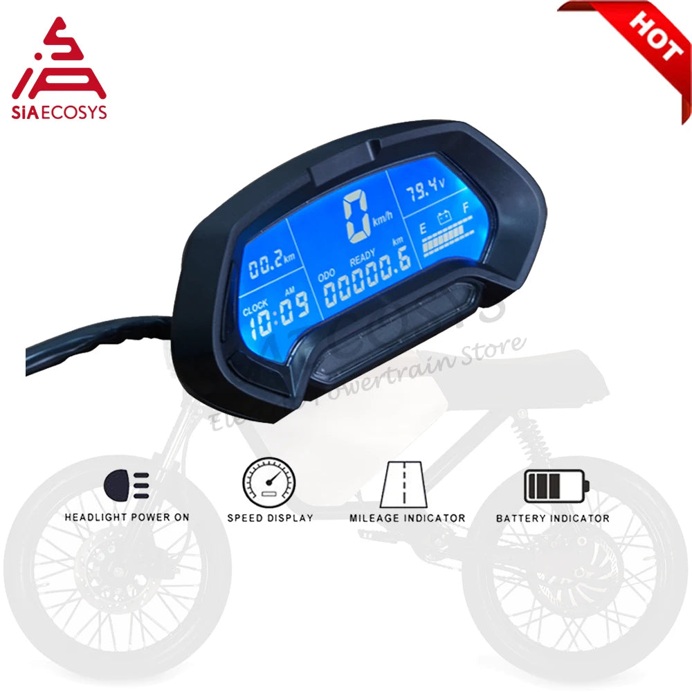 CT-22 48V 72V 120V Universal Hall Digital LCD Programmable Speedometer Display for Electric  Motorcycle Bike