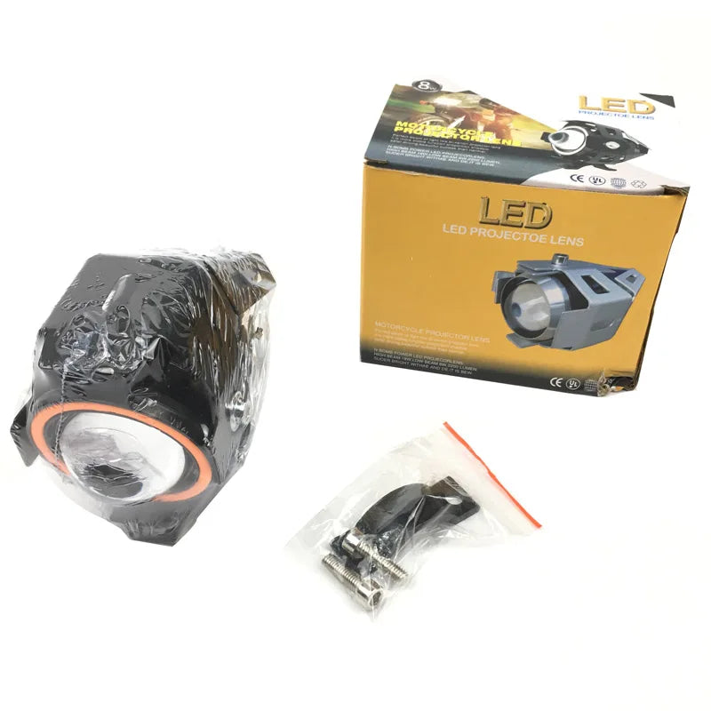12V–60V 30W Eagle Eye LED Projector Headlight & Support Bracket for Electric Scooter & E-Bike